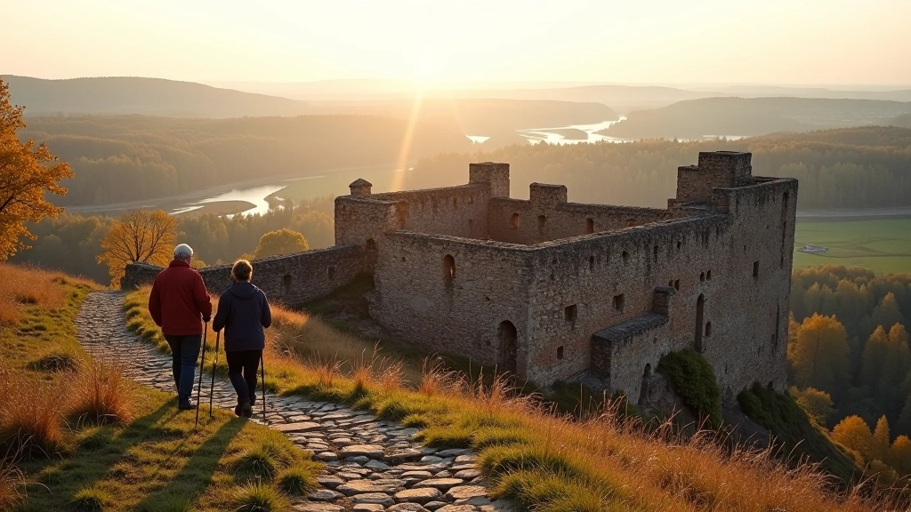 Koknese Fortress medieval stone ruins overlooking Daugava River valley